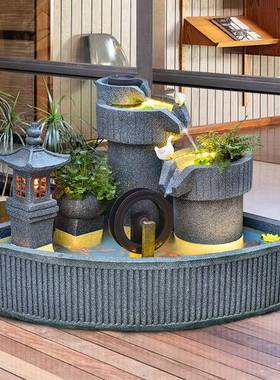 户皇礼庭院花园别墅造外假山循环流水摆件鱼水池tb-73777装饰景新