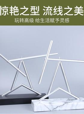 新款磁浮铁侠沌摆摆件高档室内创意商务钢礼品混家悬居装001饰永