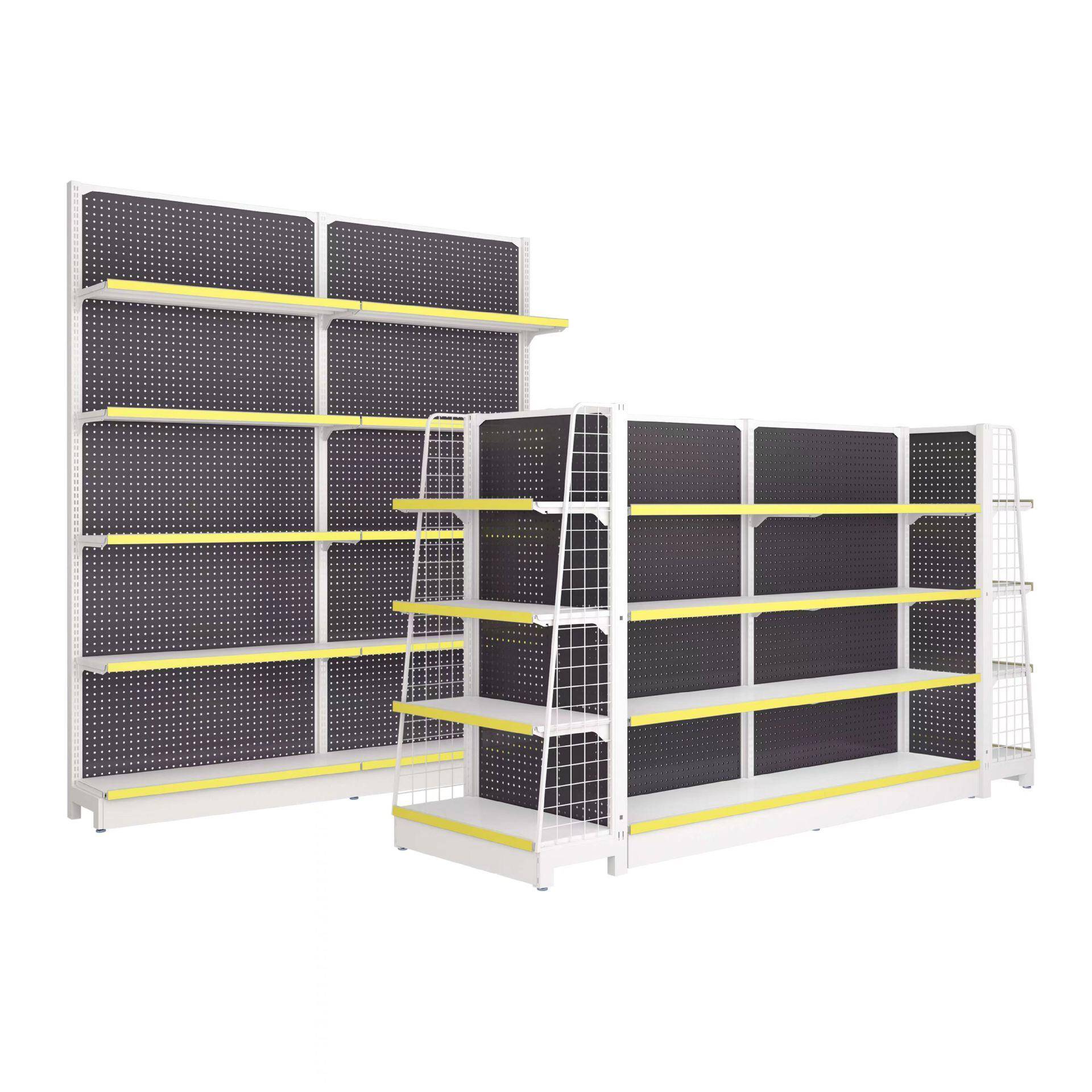 Supermarket convenience store shelf all-steel single-sided wall display cabinet perforated plate punched back plate double-sided intermediate combination goods