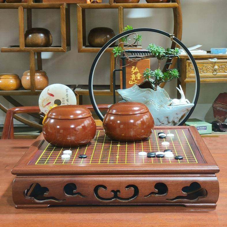 高档珍品实木成人云子围棋棋盘围棋罐套装黑白五子棋子儿童初学者,淘宝优惠券,粉丝福利购,淘宝优惠卷