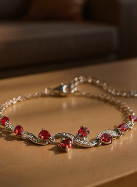 HUIJIE汇洁S925复古梨型切割手链