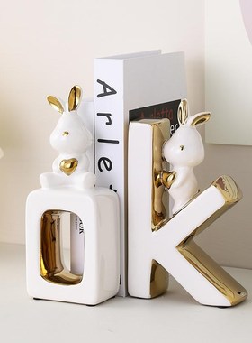 OK兔书挡摆件家居饰品客厅仿真书创意陶瓷办公室桌面