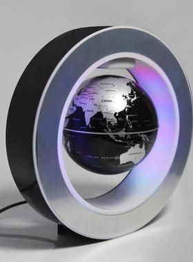 工厂磁浮地00015摆球仪4英寸新奇新款桌面件圆形转发光地自球悬仪