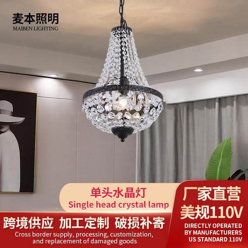 亚马孙供货浪漫吊水晶台灯美式新古典935客厅酒店水大岛厅简约晶 - 图1