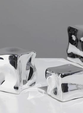 现代意块电镀透明方块冰摆件室内样板间客厅餐桌DS9103D茶几餐边