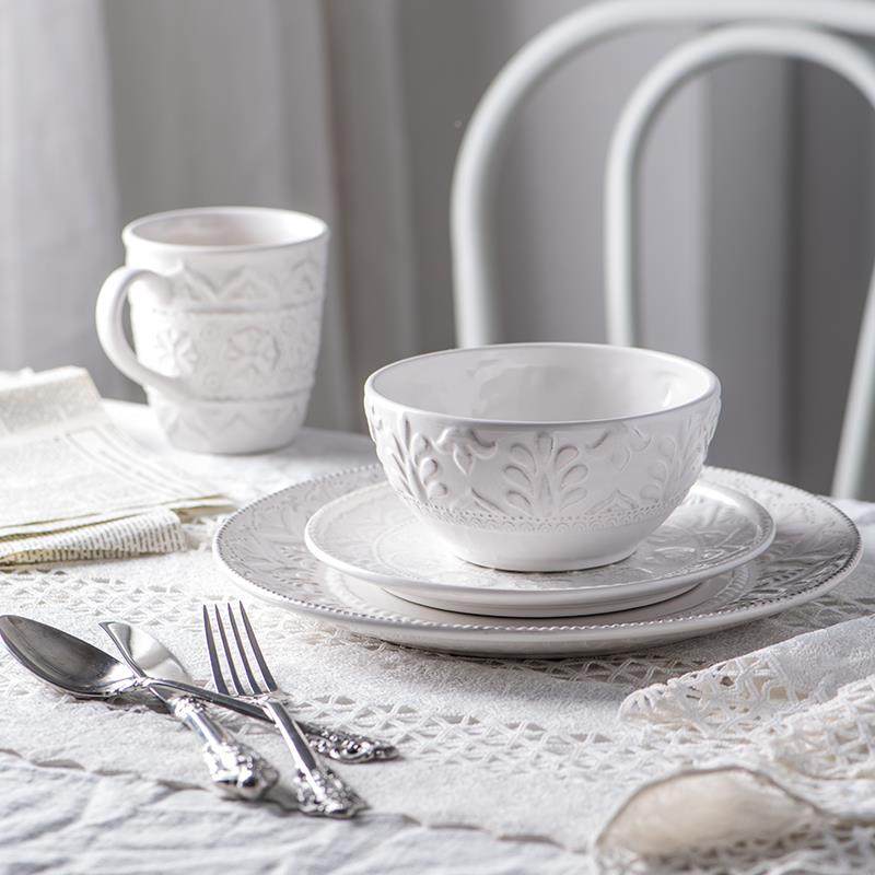 式创意餐具性陶个瓷LMU盘欧子家用菜套装碟子美式艺术盘盘子组合,淘宝优惠券,粉丝福利购,淘宝优惠卷