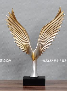 大鹏展翅小摆件家居酒柜老鹰装饰品办公室玄关大展宏图艺术雕塑品