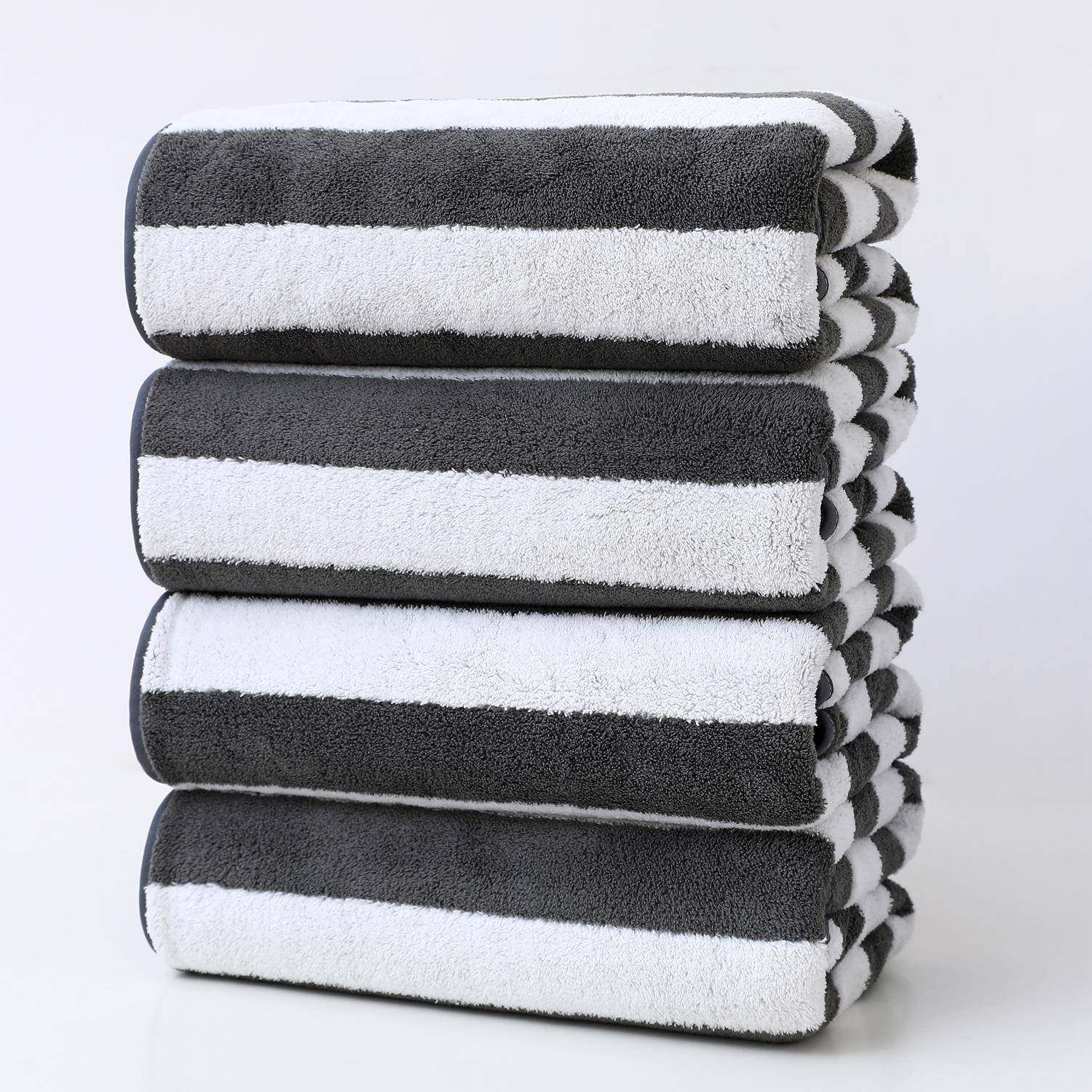 珊瑚绒浴巾四件套装吸水速干家用成人浴巾条纹相间珊瑚绒浴巾,淘宝优惠券,粉丝福利购,淘宝优惠卷