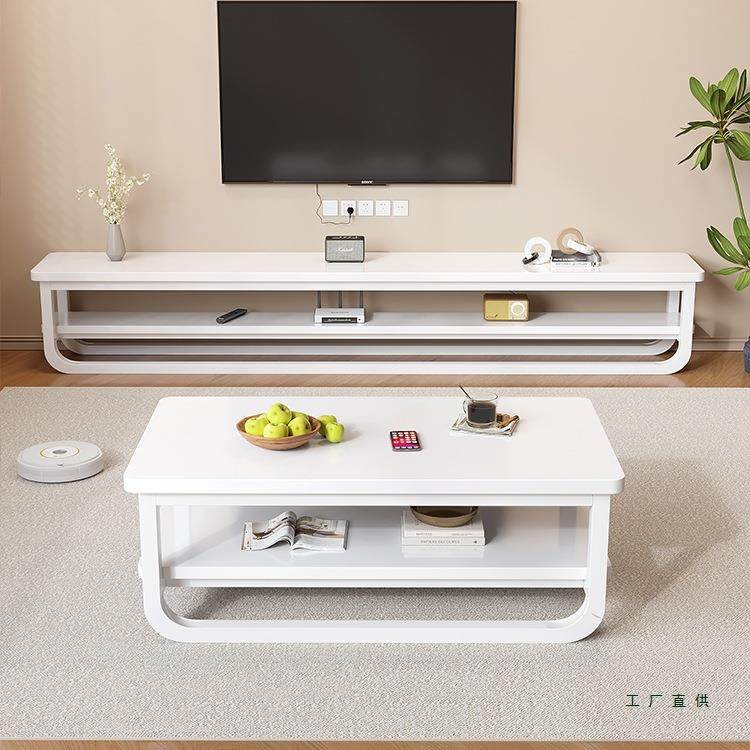 茶几客厅家用2025新款简约小户型轻奢感双层实木电视柜组合,淘宝优惠券,粉丝福利购,淘宝优惠卷