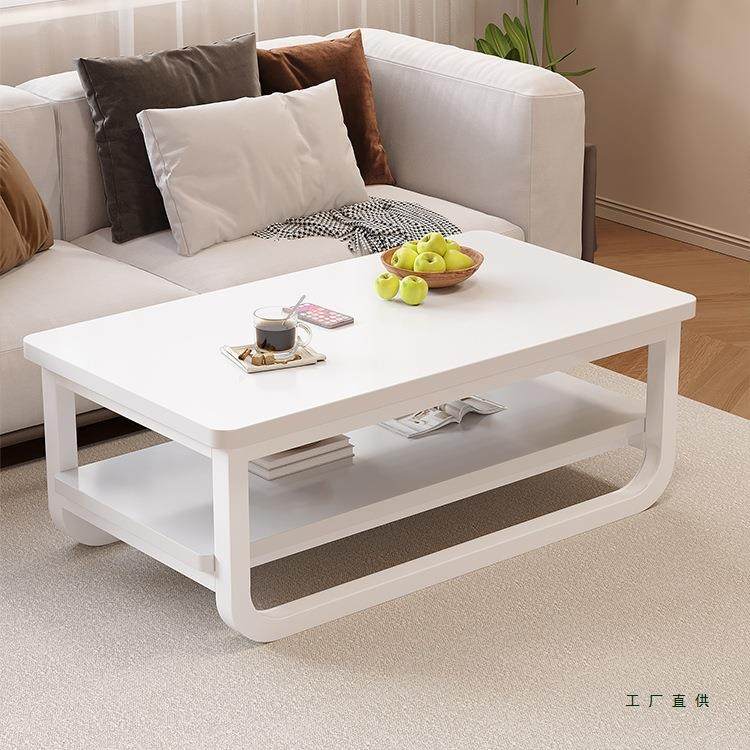 茶几客厅家用2025新款简约小户型轻奢感双层实木电视柜组合,淘宝优惠券,粉丝福利购,淘宝优惠卷