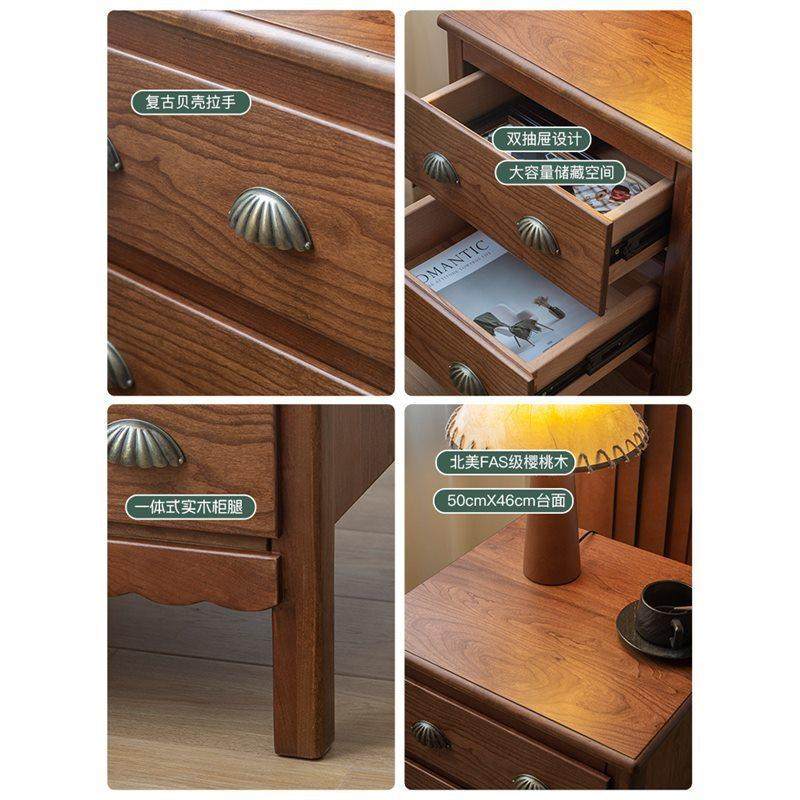 中古复古樱桃木床头柜实木床边柜卧室国风储物柜小矮柜,淘宝优惠券,粉丝福利购,淘宝优惠卷