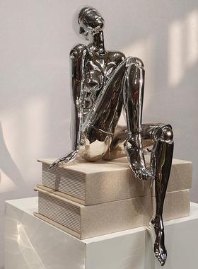 空山基机女神艺术脑雕塑电镀玄关办QZ-A190公室电摆桌械面科技感