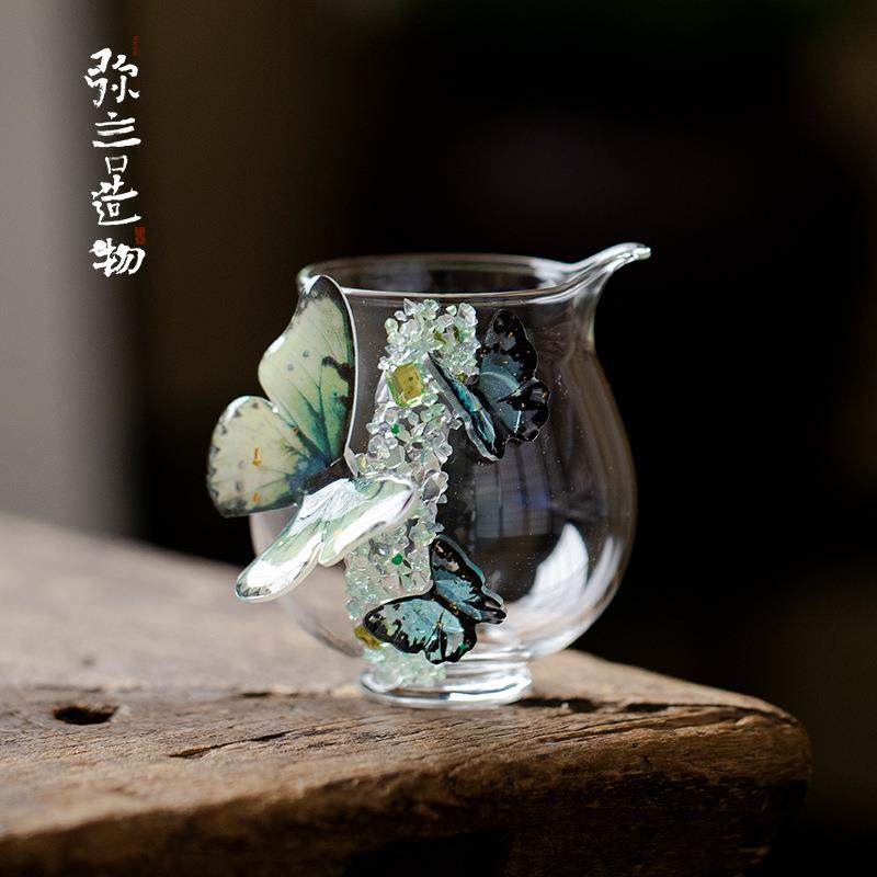弥言创意蝴蝶公道杯纯手工手作璃玻杯UKY家用高硅分茶硼器茶道配,淘宝优惠券,粉丝福利购,淘宝优惠卷