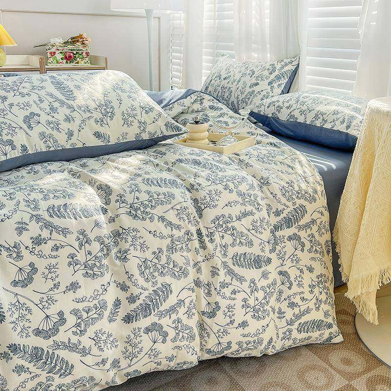 A类母婴级水洗棉四件套双层纱被套宿舍床单三件套家用床品床笠4,淘宝优惠券,粉丝福利购,淘宝优惠卷