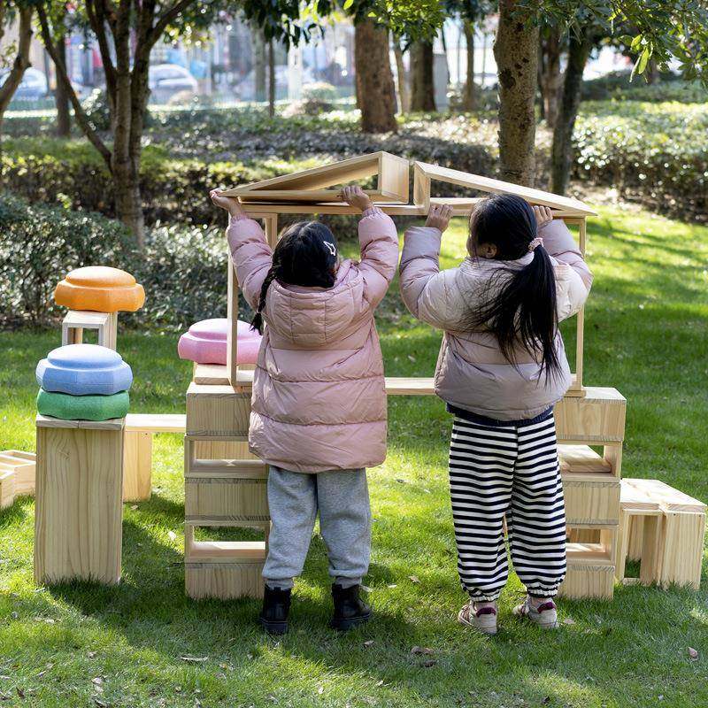 幼儿园户外大型空心积木安吉游戏建构区搭建材料中大班原木教玩具,淘宝优惠券,粉丝福利购,淘宝优惠卷