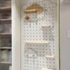 Spot cloud storage rack black hole hole board closed hole hole board hanging hanger wood flower display storage wall against the wall