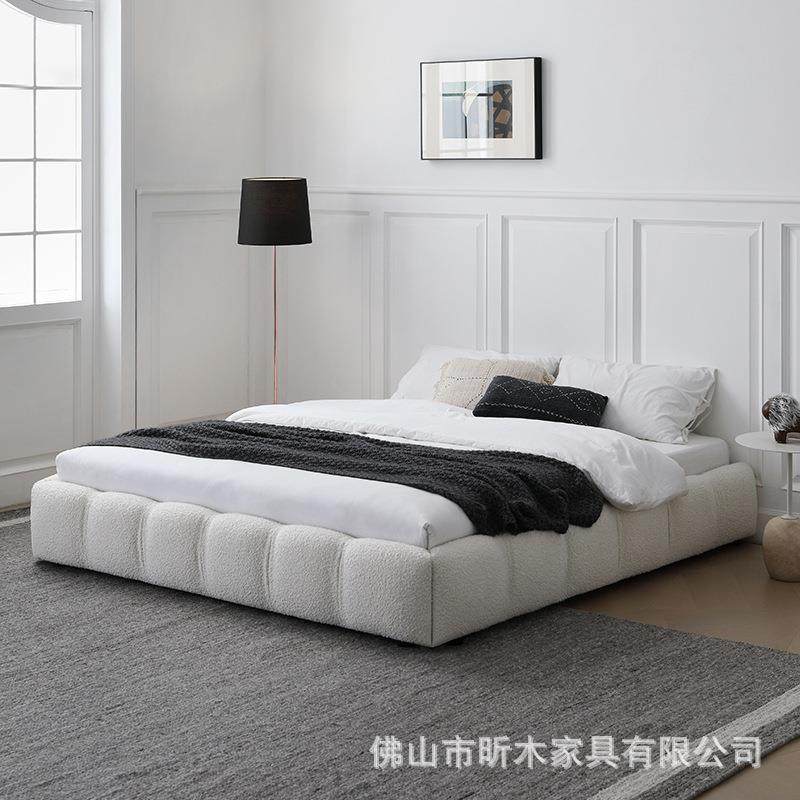 泡芙无床头床FGE油型风8小户主卧大床轻法式复古奶风落地1.米布艺,淘宝优惠券,粉丝福利购,淘宝优惠卷