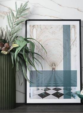 创意家酒柜软装饰品套样板间客家居摆件工艺厅品tb-67043果盘挂画