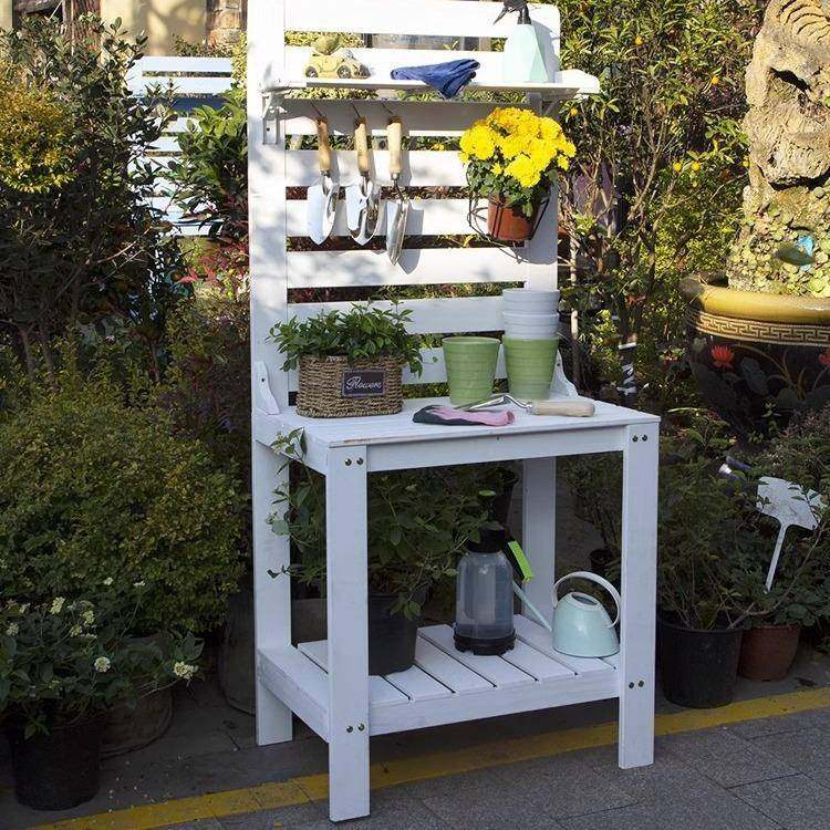 花户外种工台实木多肉花艺工作具收纳花架置架阳台F967J86M园艺桌,淘宝优惠券,粉丝福利购,淘宝优惠卷