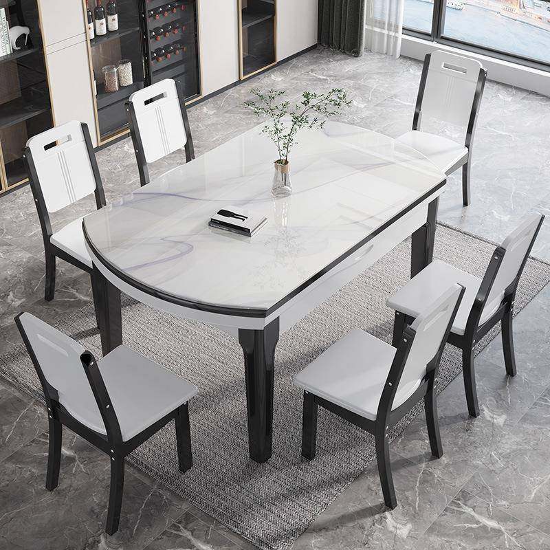 岩板可变小户型折叠伸缩饭桌圆桌轻奢餐桌椅组合现代简约家用实木,淘宝优惠券,粉丝福利购,淘宝优惠卷