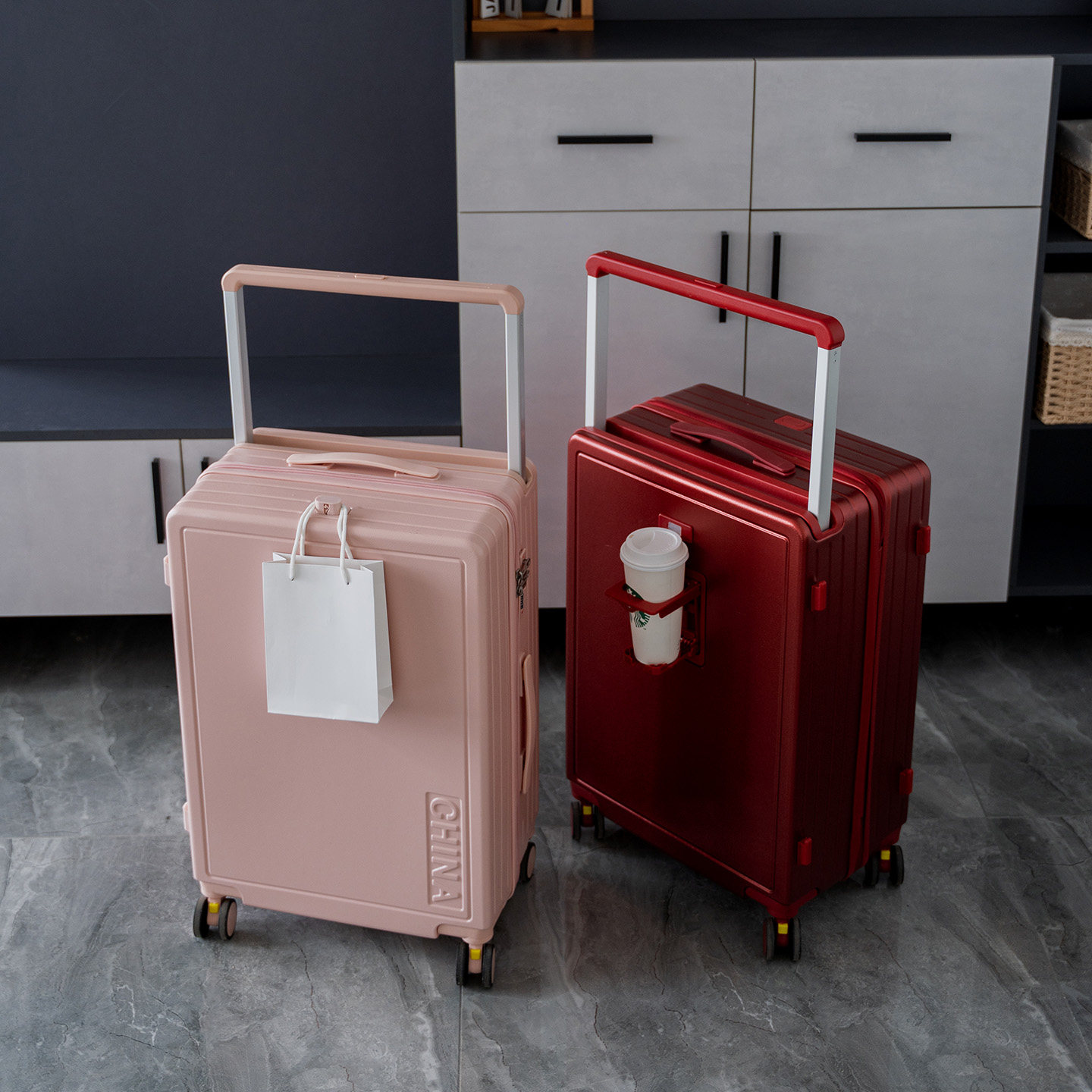 袋鼠2025新款子母行李箱24寸结实耐用加厚宽拉杆密码旅行皮箱子20 - 图2