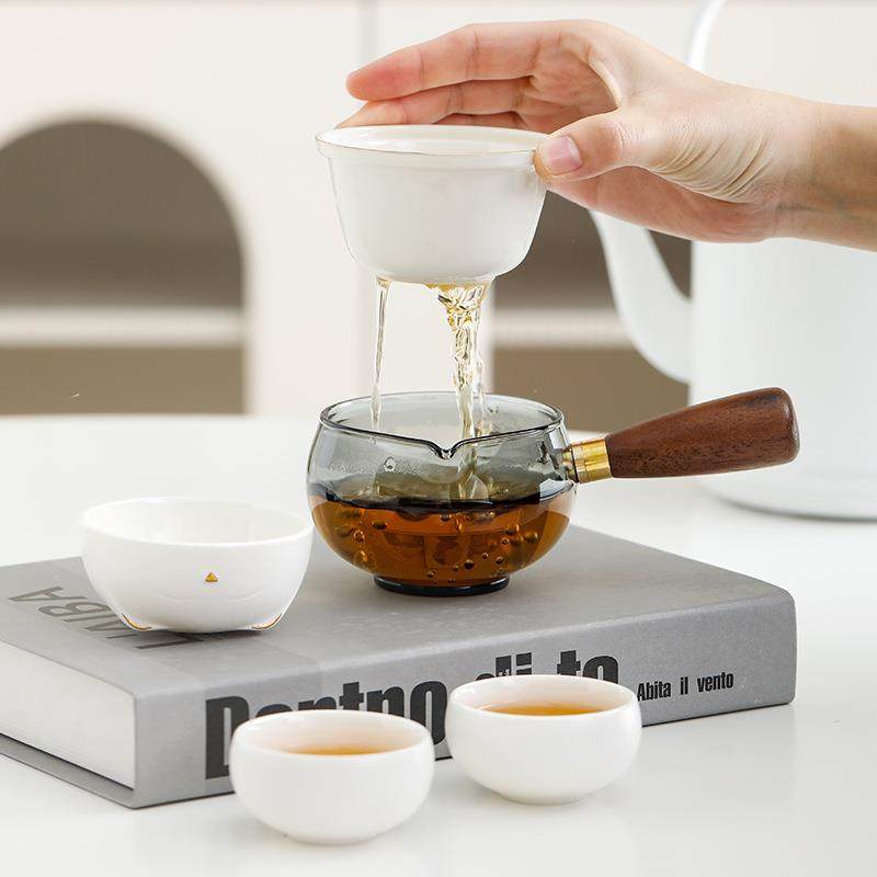 萌猫玻璃侧把旅行茶具一壶二杯泡茶套装便携式户外喝茶快客杯套装,淘宝优惠券,粉丝福利购,淘宝优惠卷