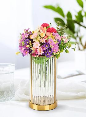 欧式花厅轻奢玻璃件瓶简约时尚精美摆电镀拉C6355丝铁艺防锈防潮