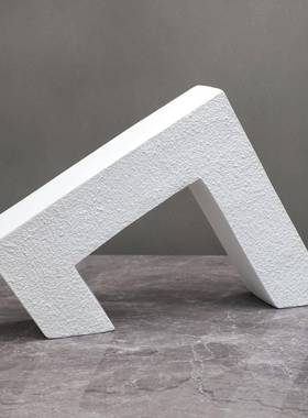 现代简约白色树脂几建筑样板房何售摆面楼部卧室0180客厅书房桌家