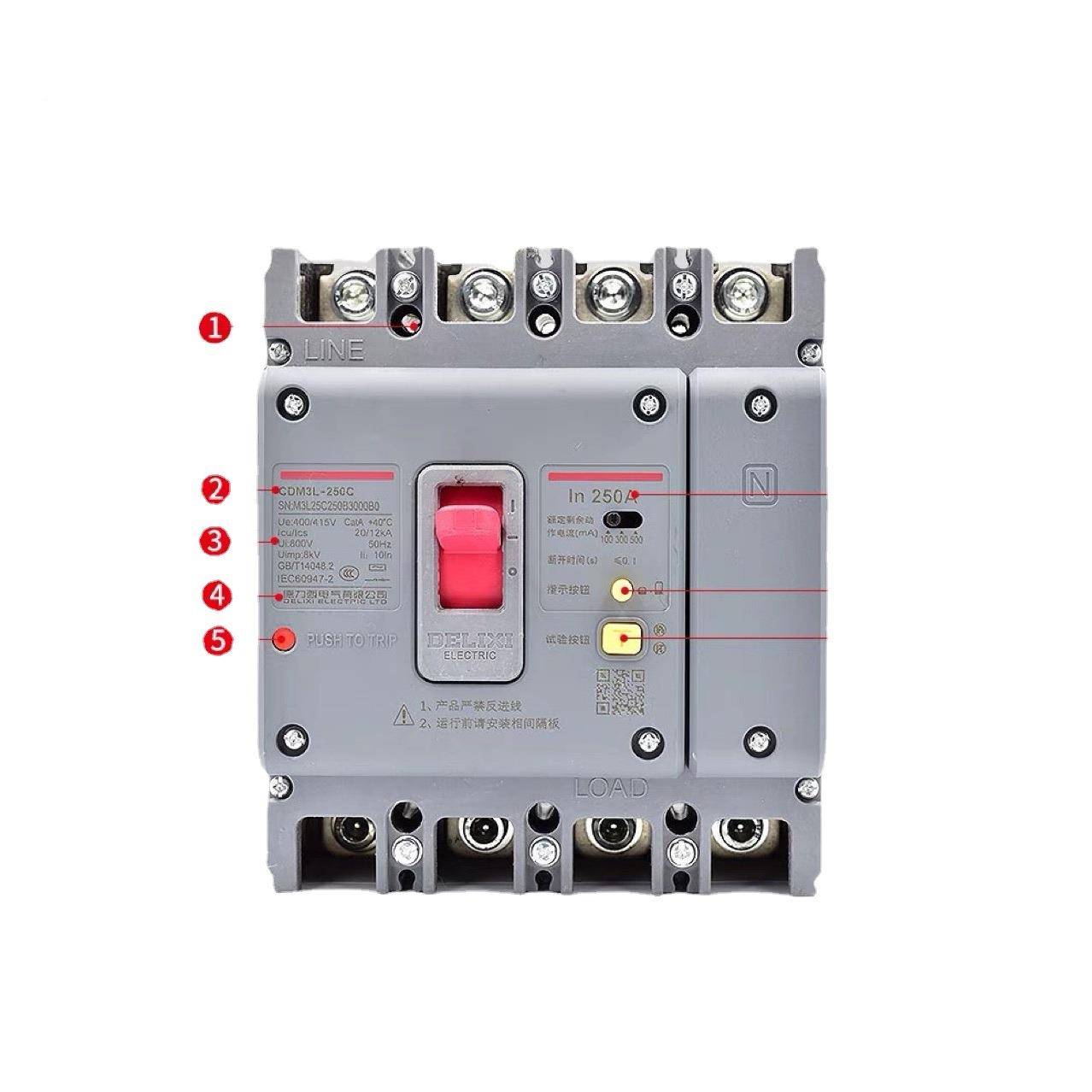 促路销现3货EYA塑壳断器CM3-6C100A160A250A400AD空气开关3P - 图2