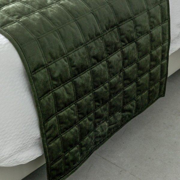 现代轻奢床旗抱枕酒店床品套件丝光绒绗棉格子搭毯绿色靠枕样板间,淘宝优惠券,粉丝福利购,淘宝优惠卷