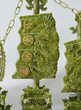 一米青玉精工双头玉雕龙船玉石摆件客厅酒店公司送礼玉器家居饰品