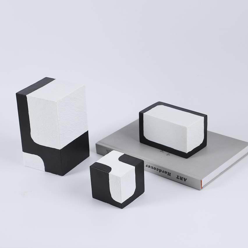 创意极简黑白方块拼色几何树脂摆件样板房书房电视柜诧寂桌面摆件,淘宝优惠券,粉丝福利购,淘宝优惠卷