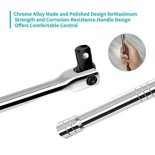 1/2大号F杆套筒扳手加长转向手柄扳杆加力杆活动头长弯杆工具 - 图3