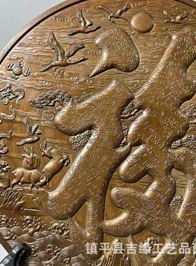 福摆件大古铜摆色合金号浮雕动物福字盘百家居玄关IGA装饰件桌面2