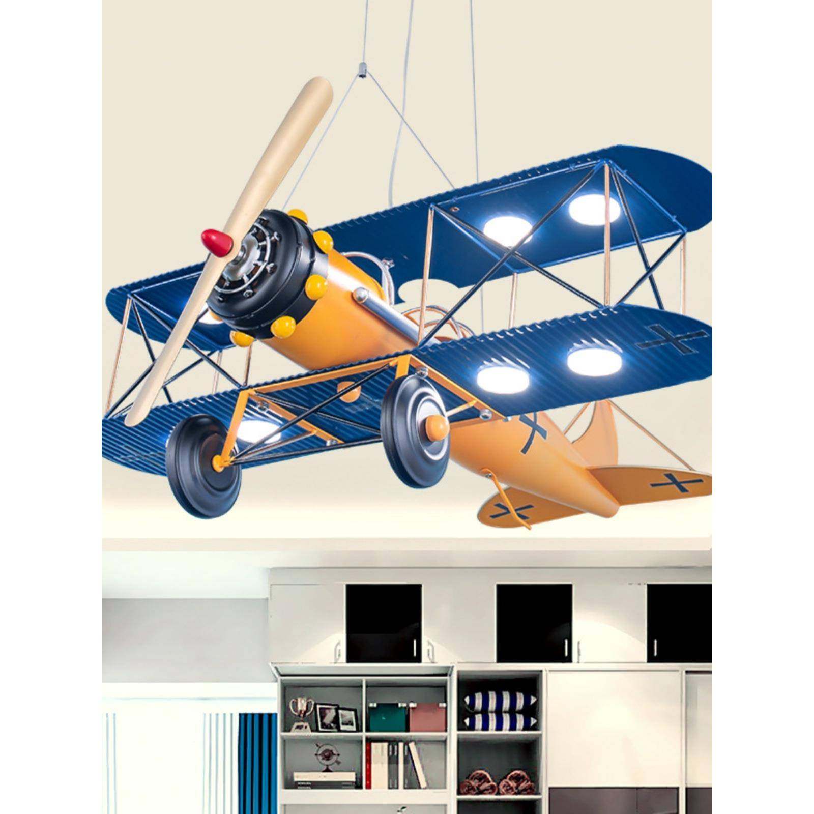 402复古飞机儿式童房男孩卧间室吸顶灯具欧式美卡通创意L吊ED护眼,淘宝优惠券,粉丝福利购,淘宝优惠卷