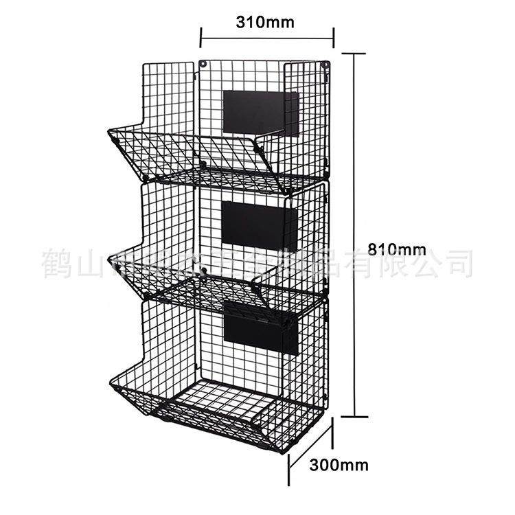 跨境厨房置物架三层蔬家果收折纳篮铁艺挂式叠壁款水果篮MLS子厂,淘宝优惠券,粉丝福利购,淘宝优惠卷