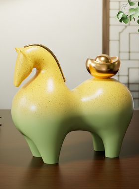 马上有钱新年摆件送人礼盒装