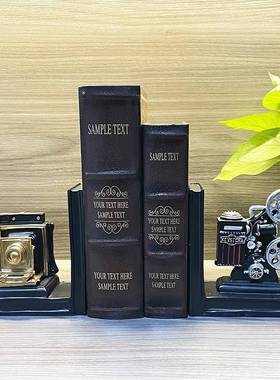 欧式复古影房柜办公RKT室装饰品摆件书放映机摄机书立书靠书书挡