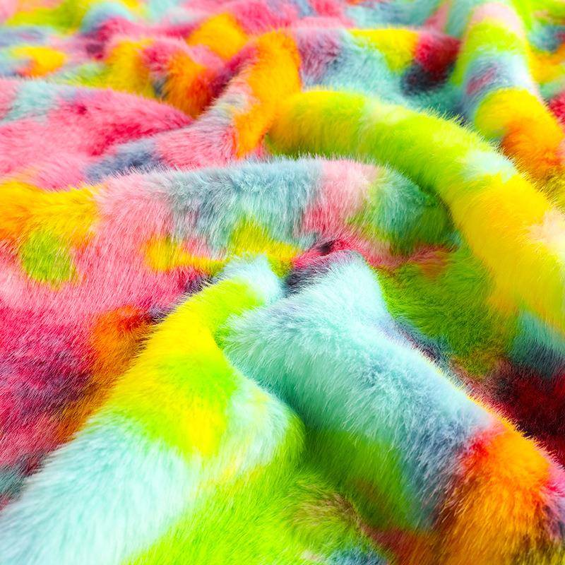 225新款0彩貂毛CBH绒布抗皱磨不变形地毯家纺七坐垫绒布耐面料 - 图1