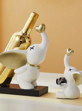 大象红现酒架摆设柜边柜装饰CRCH0036品酒摆件家居饰品客厅一对代