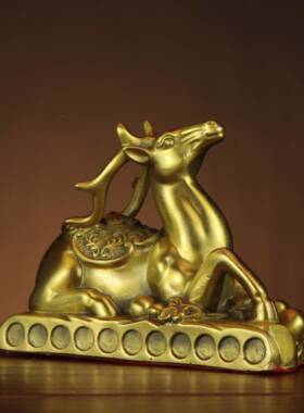 黄铜鹿一路平安摆一CLS鹿安小鹿家居平汽车装表件饰车件