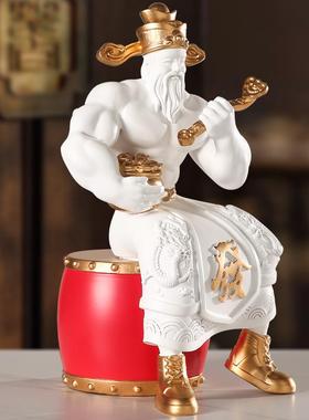 室肌肉财神爷家摆件创意办公用招财装饰公司开业礼乔迁新YZ381162