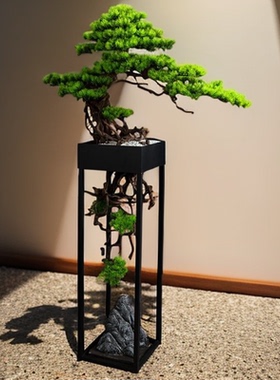 特大号仿真绿植大型迎客松仿真客厅玄关中式室内家居餐厅招财内外