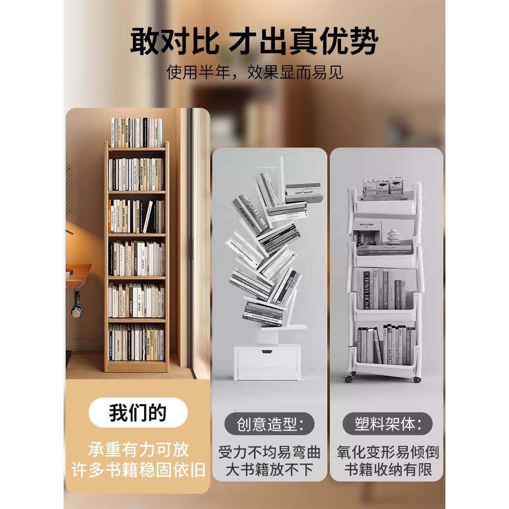 书架置物架落地书柜简易客厅一体靠墙小边柜储物窄柜转角收纳柜子,淘宝优惠券,粉丝福利购,淘宝优惠卷
