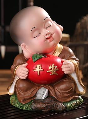 意创小和件中尚式禅意小沙弥311323客厅办摆公桌玄关书房装饰品礼