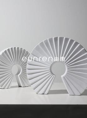 现代简ZSR约客创厅家居扇形摆件意几饰品样玄关售楼处板何间软装