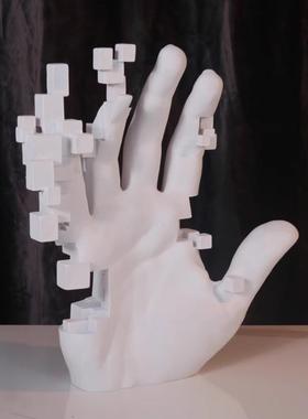 现FCX掌代简约树脂白色手柜摆件雕样板房抽象塑展厅电视高级感装