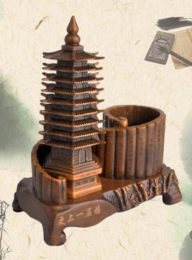 创意款树脂摆件（厂家直销）九层九层宝塔文塔笔仿木塔宝佛昌塔筒
