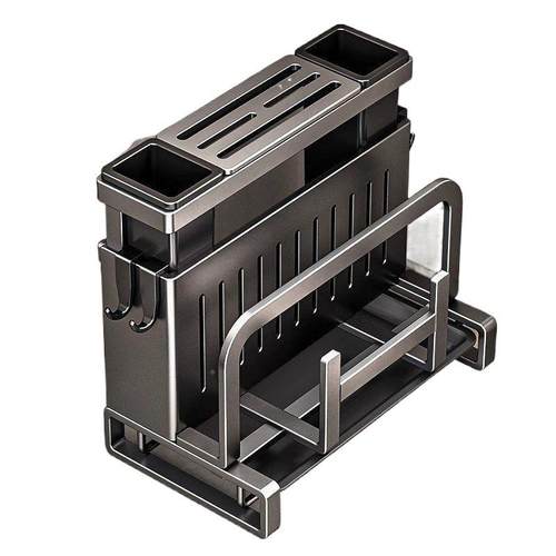 厨房刀架TOA置物架挂不锈钢台面菜板架菜筷刀一体刀具砧笼板壁收 - 图3