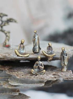 佛像迷你小和尚摆F76759T8?微件小佛缩仿古人物盆景奇石盘沙造景